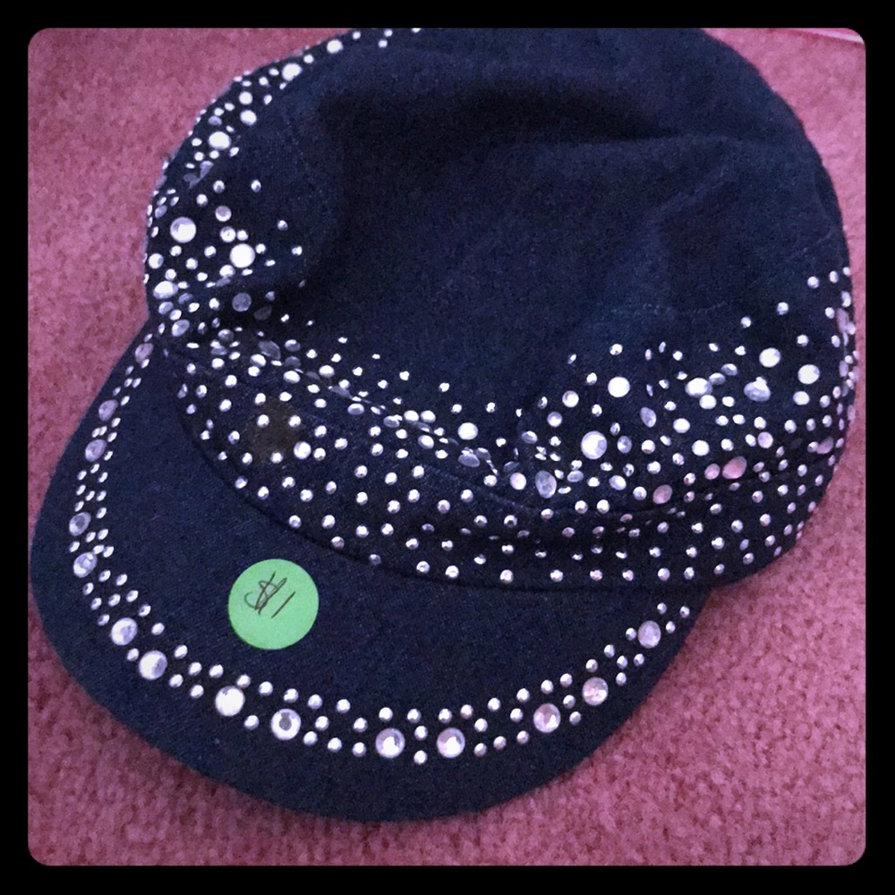 Denim Jeweled Hat